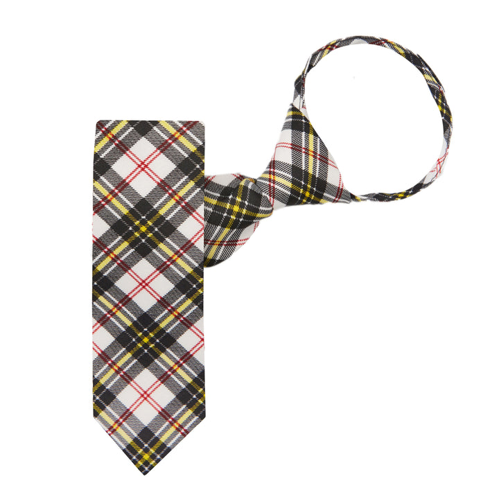 Kid's MacPherson Tartan Plaid 14" Zipper Tie
