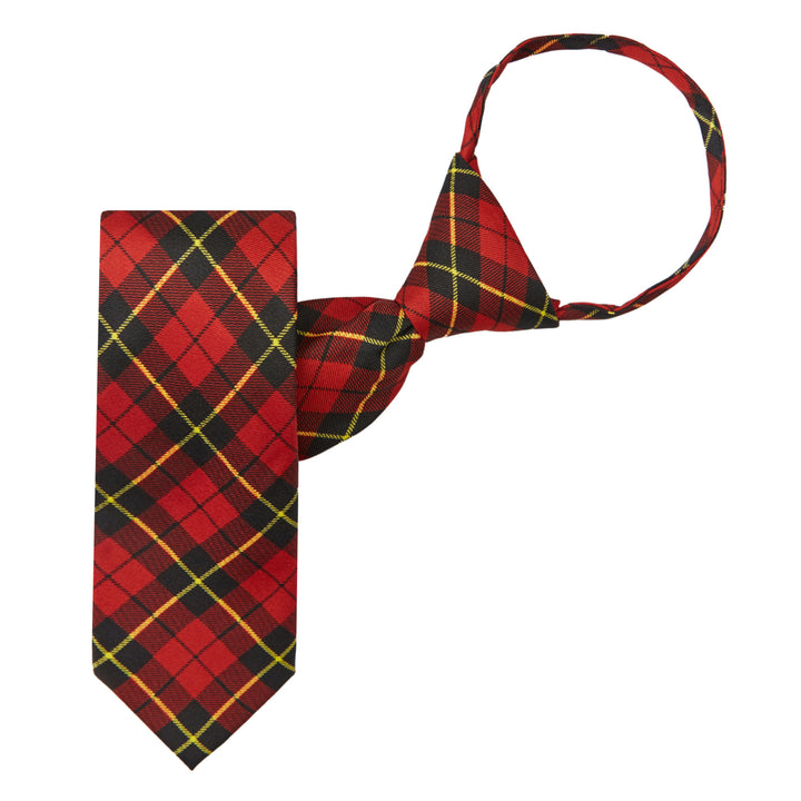 Kid's Wallace Tartan Plaid 14" Zipper Tie