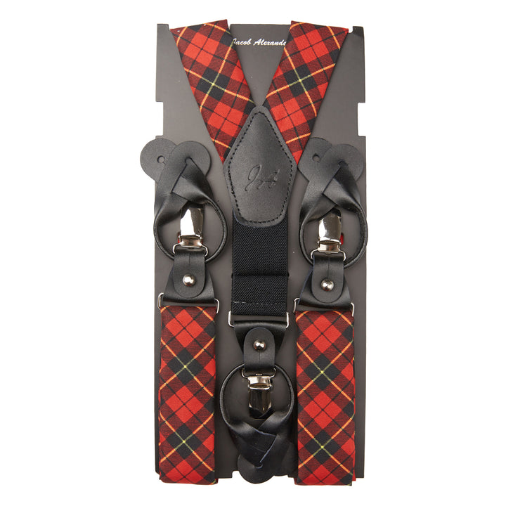 Wallace Tartan Plaid Y-Back Suspenders