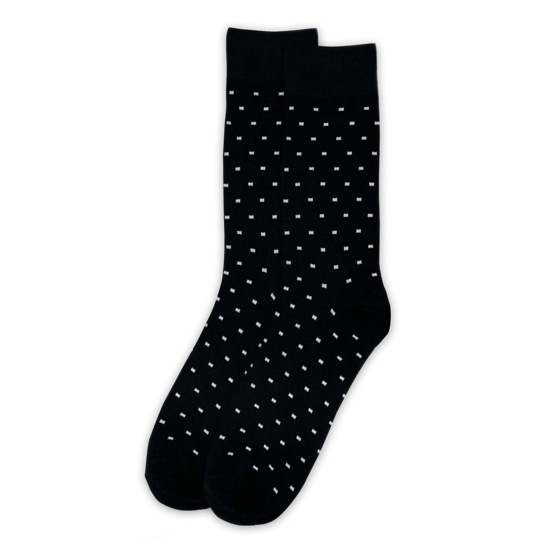 Square Dots Crew Socks - Black