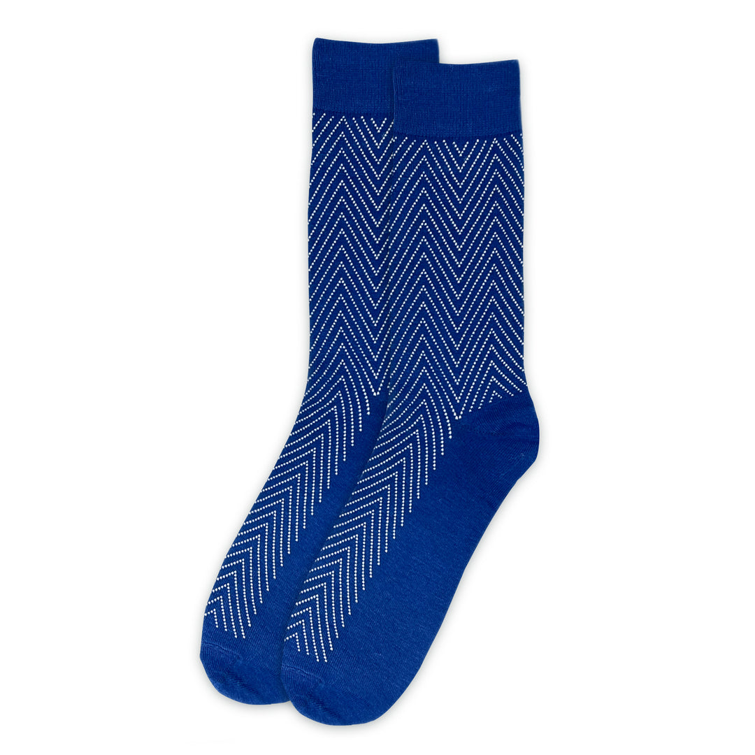 Zigzag Crew Socks - Blue