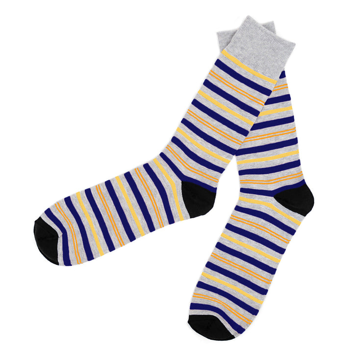 Striped Crew Socks - Blue Orange