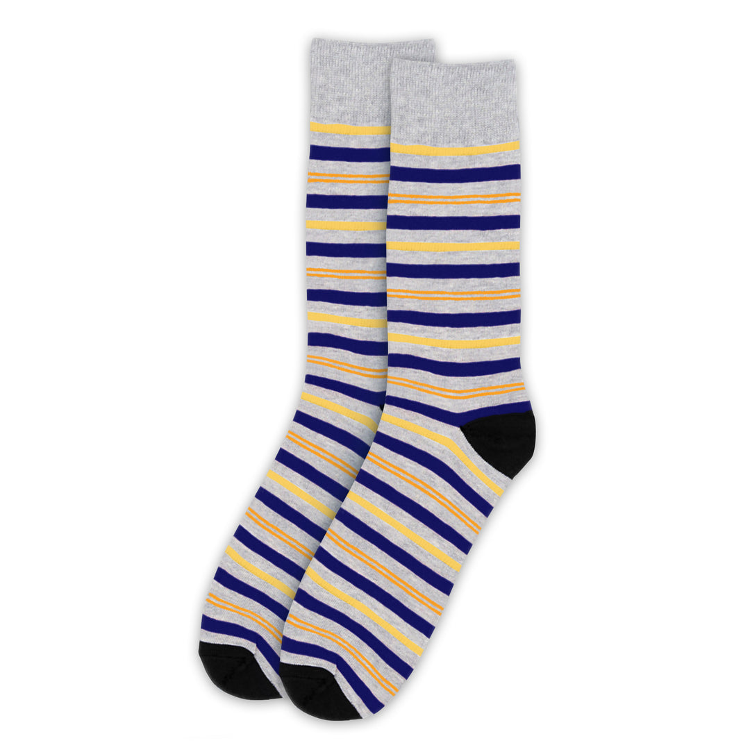 Striped Crew Socks - Blue Orange