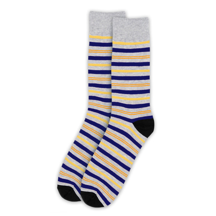 Striped Crew Socks - Blue Orange