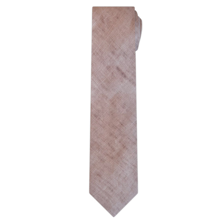 Watercolor Linen Slim Tie - Beige