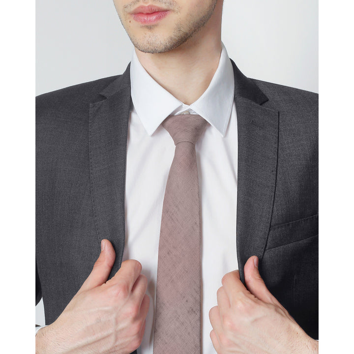 Watercolor Linen Slim Tie - Beige