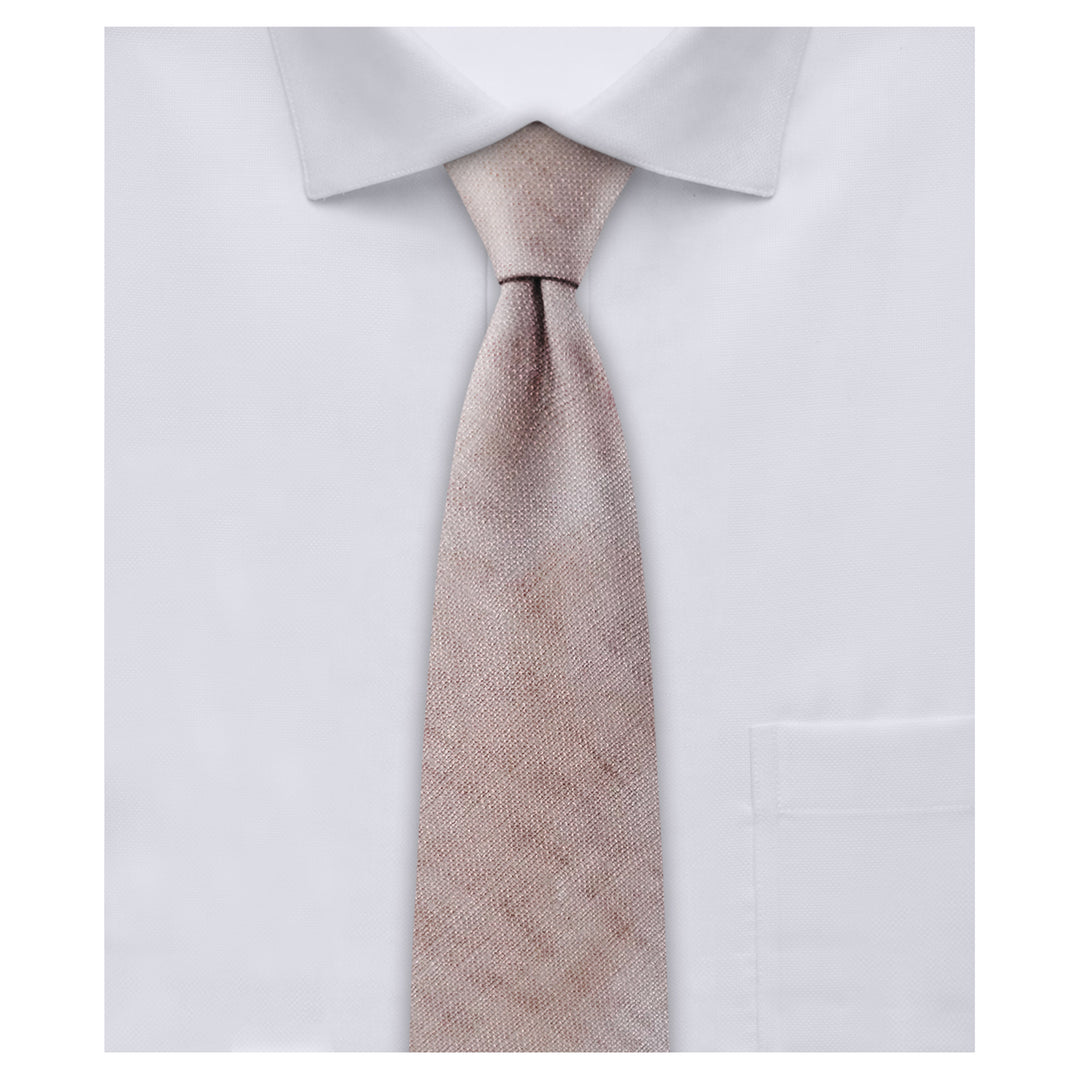 Watercolor Linen Slim Tie - Beige