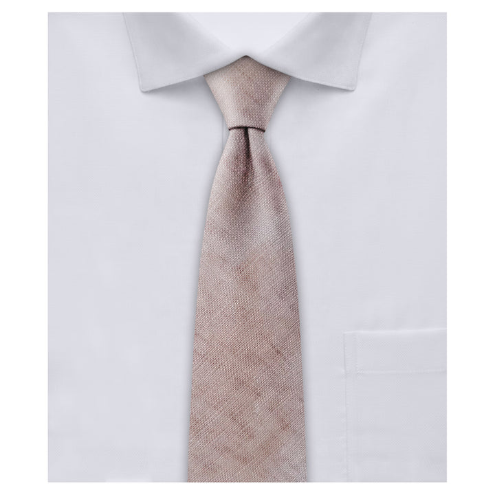 Watercolor Linen Slim Tie - Beige
