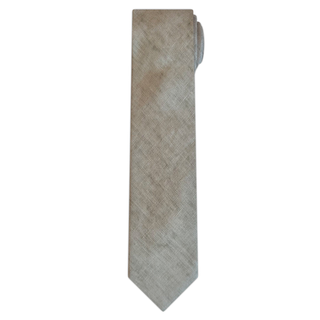 Watercolor Linen Slim Tie - Fern