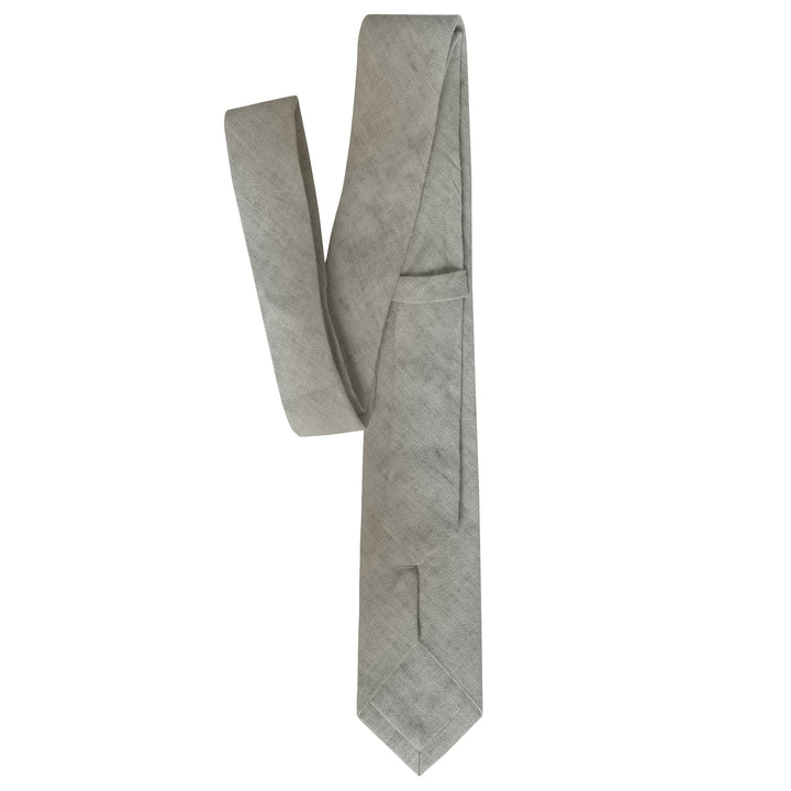 Watercolor Linen Slim Tie - Fern