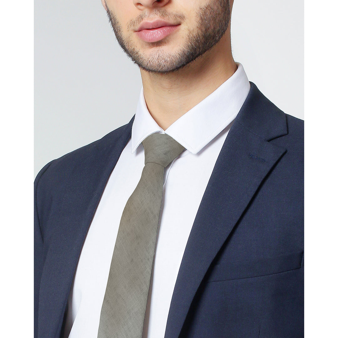 Watercolor Linen Slim Tie - Fern