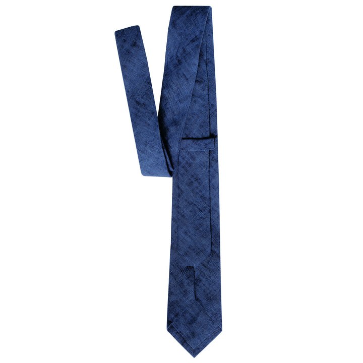 Watercolor Linen Slim Tie - Denim