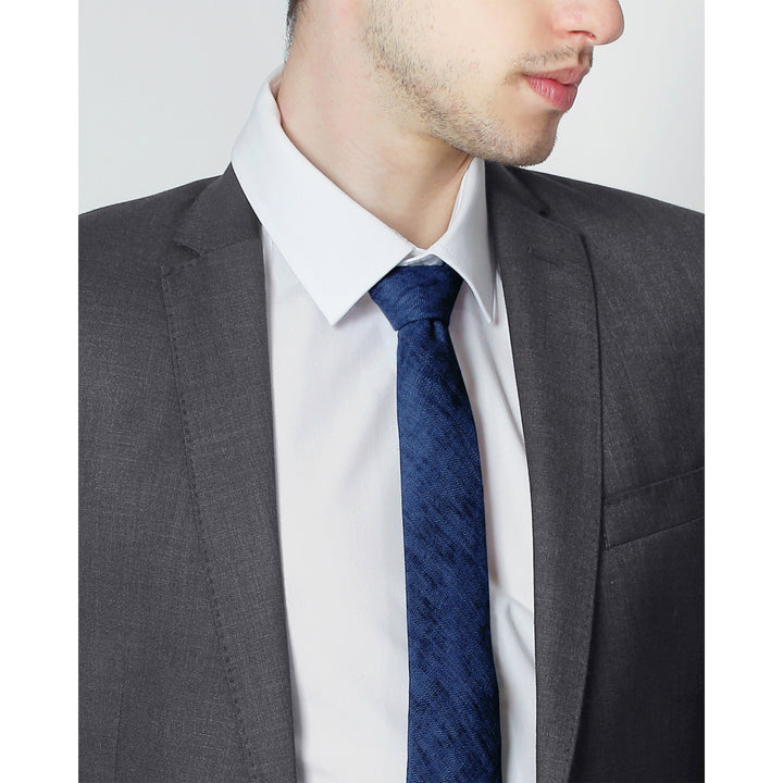Watercolor Linen Slim Tie - Denim