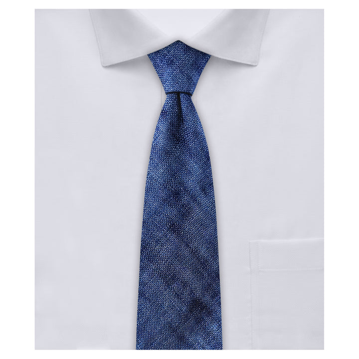 Watercolor Linen Slim Tie - Denim
