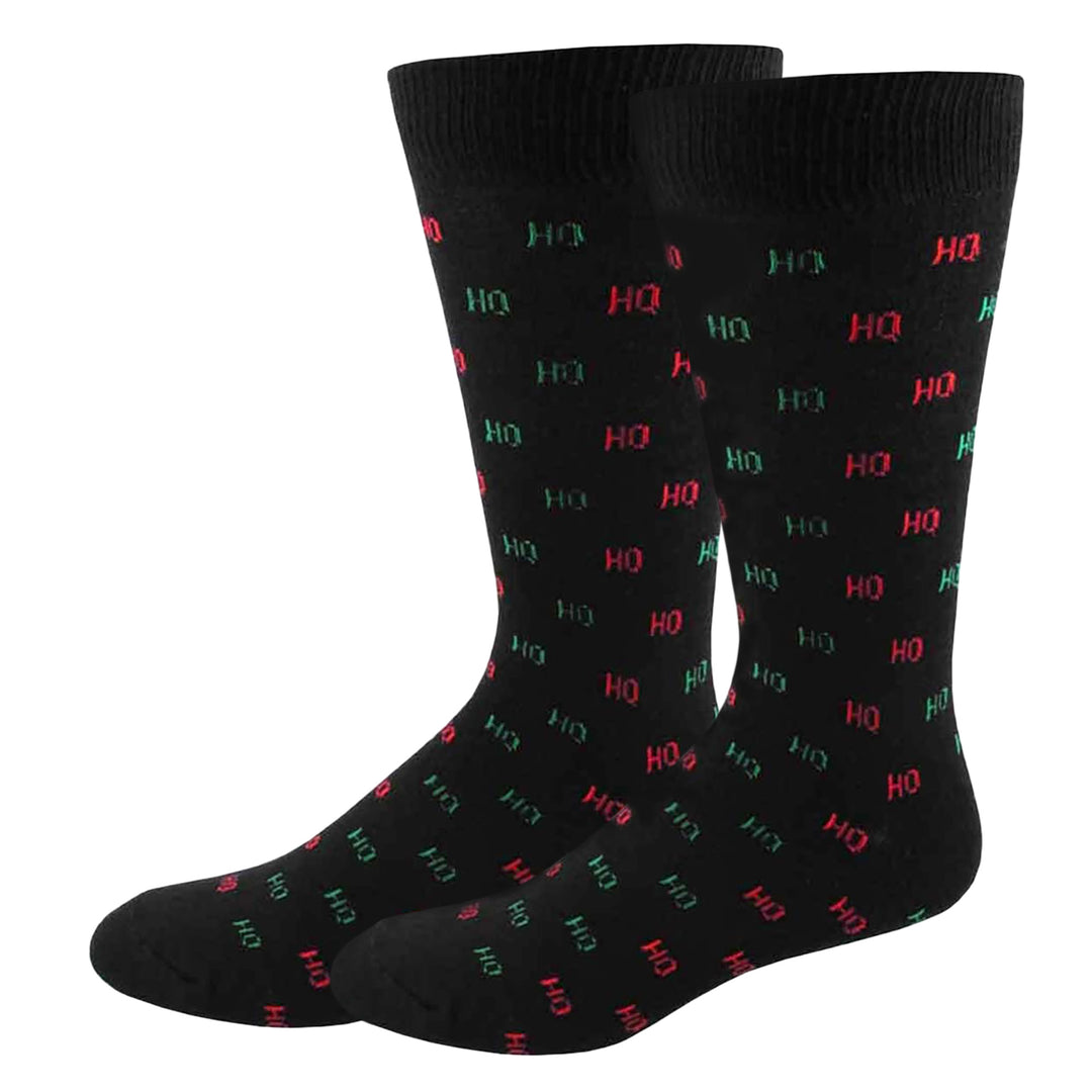 Men's Christmas Ho Ho Ho Crew Socks - Black