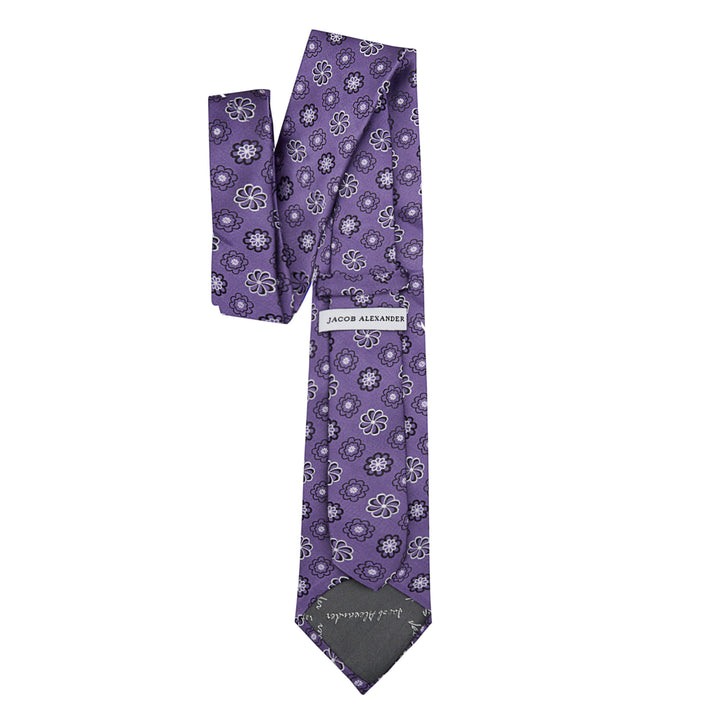 Floral Tie - Purple Black
