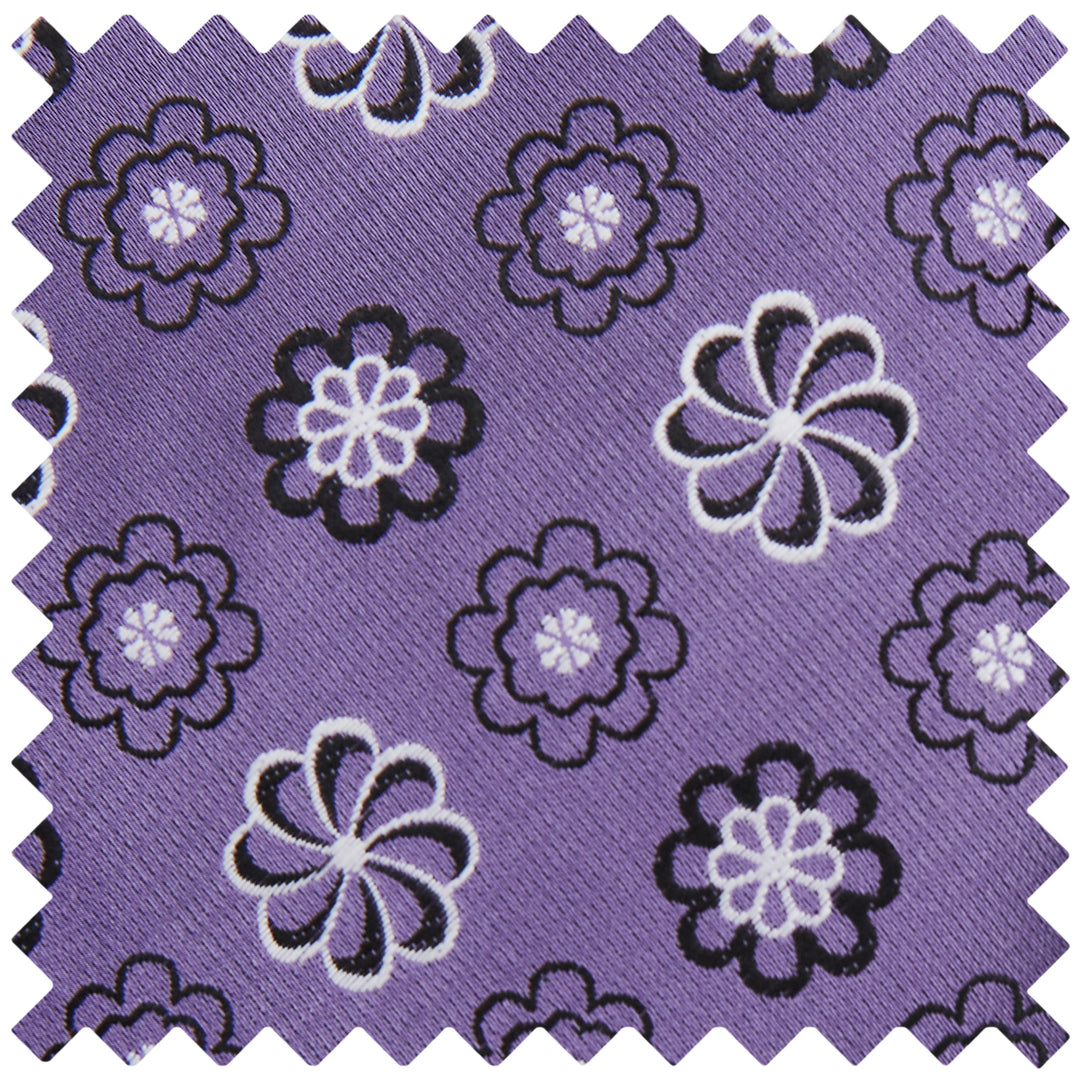 Floral Tie - Purple Black