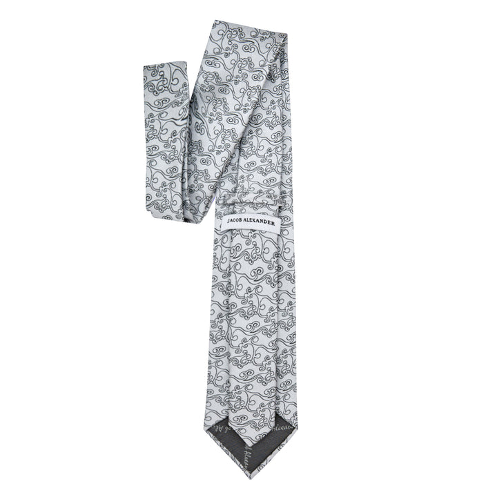 Bold Vine Tie - Silver