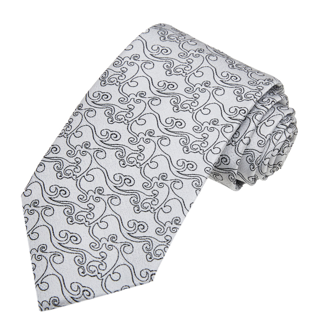 Bold Vine Tie - Silver