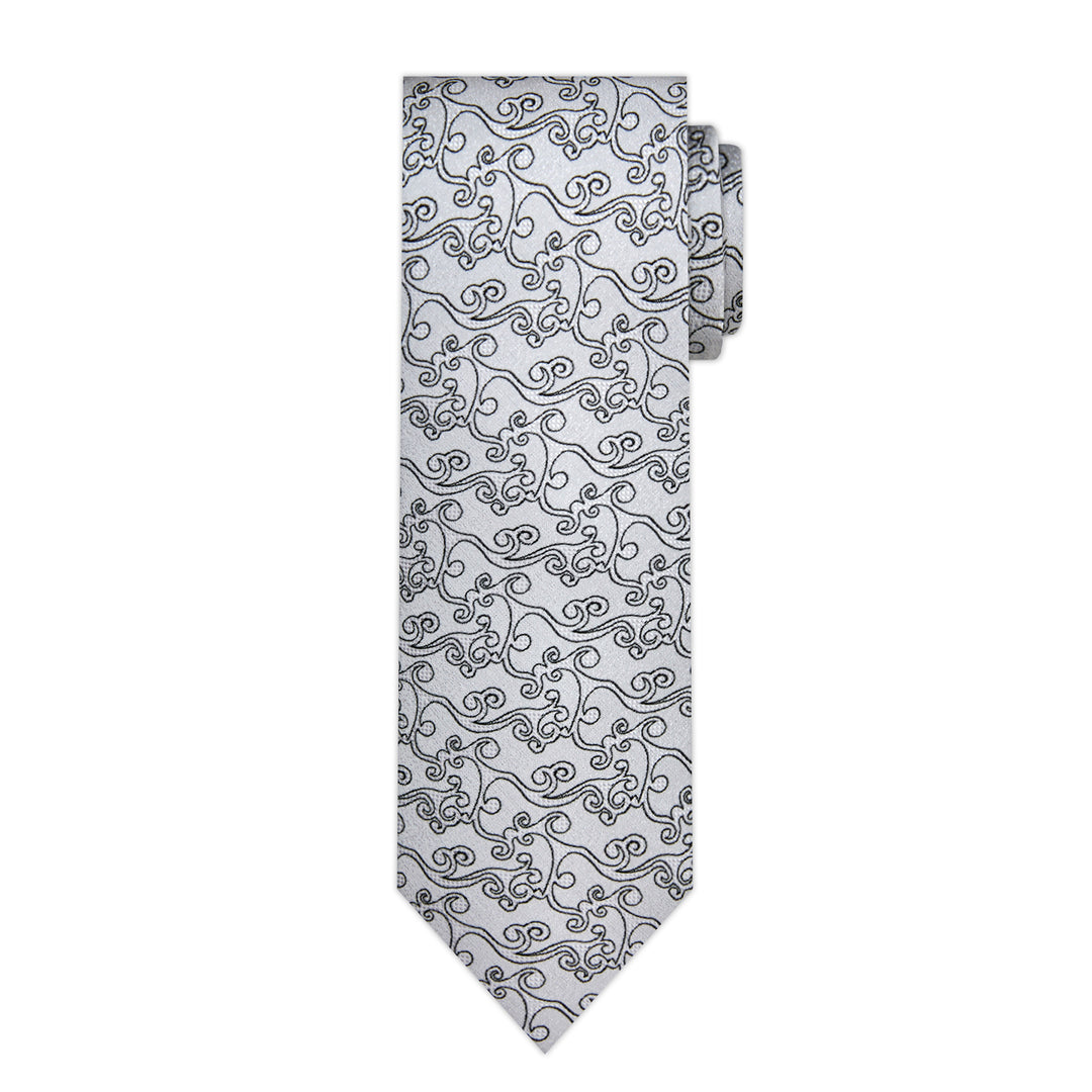 Bold Vine Tie - Silver
