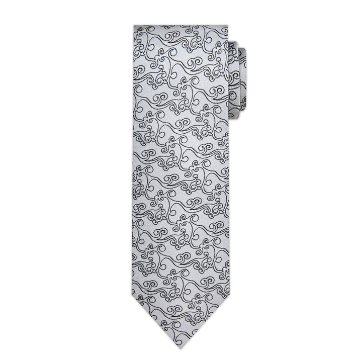 Bold Vine Tie - Silver