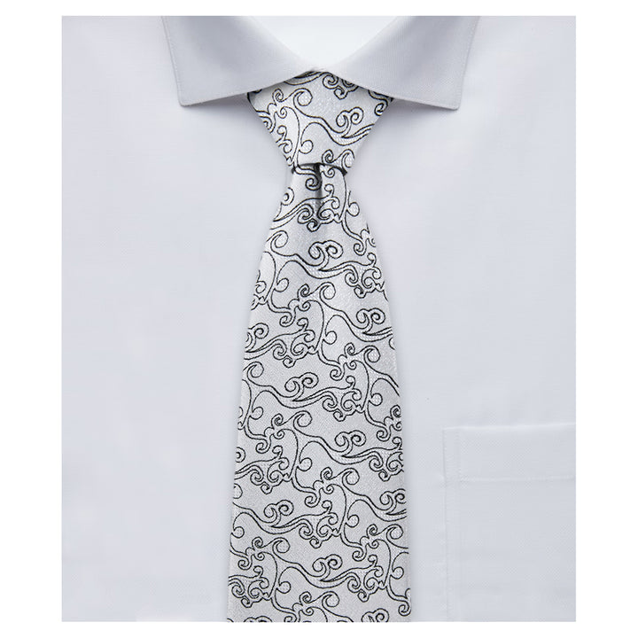 Bold Vine Tie - Silver