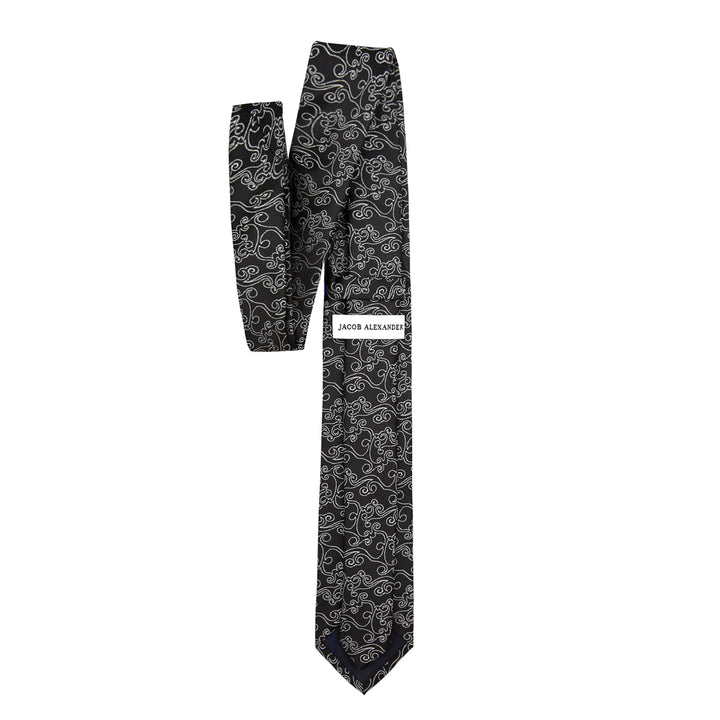 Bold Vine Slim Tie - Black