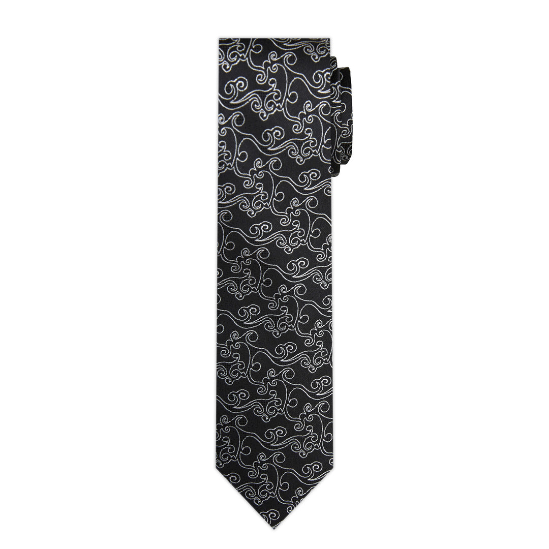 Bold Vine Slim Tie - Black