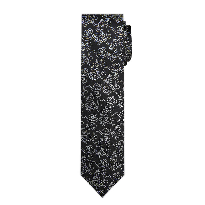 Bold Vine Slim Tie - Black