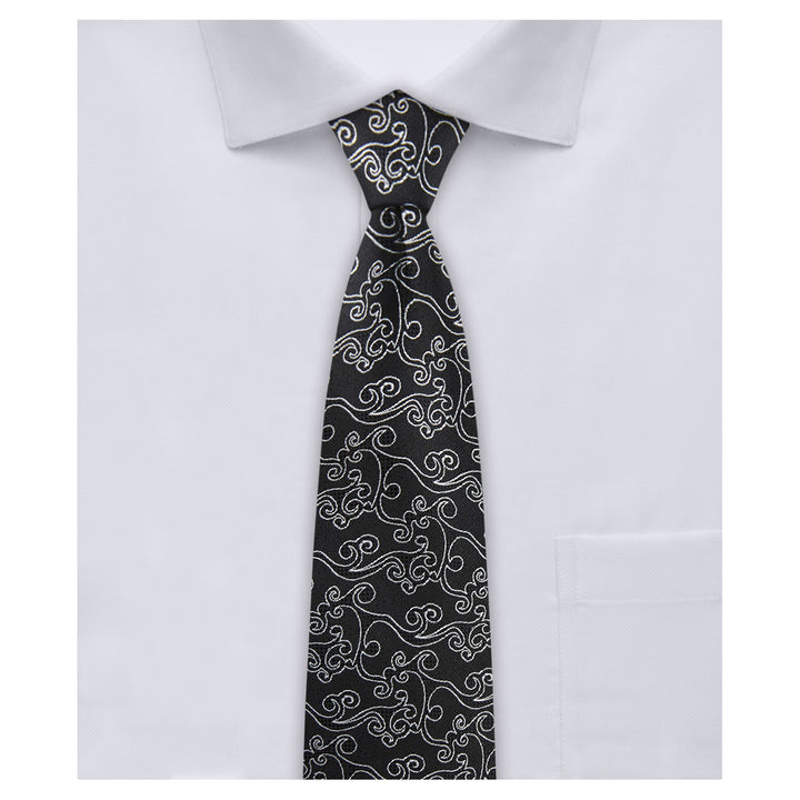 Bold Vine Slim Tie - Black