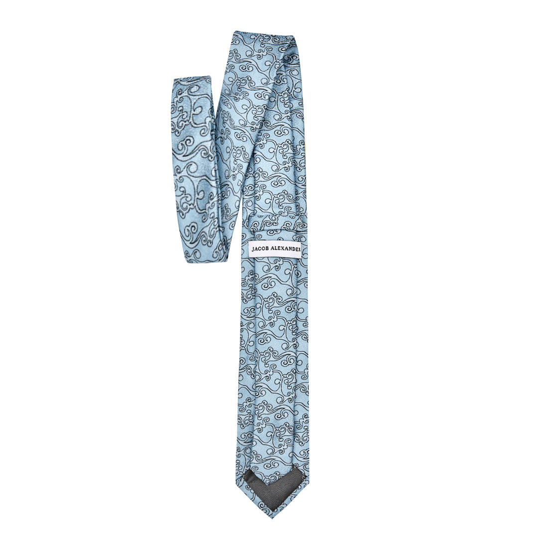 Bold Vine Slim Tie - Blue