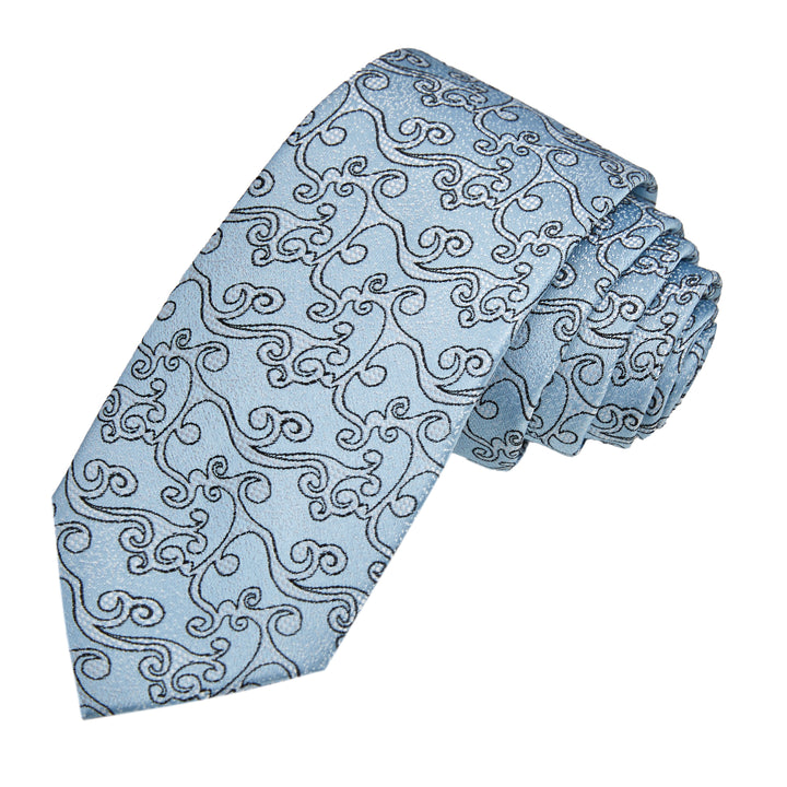 Bold Vine Slim Tie - Blue