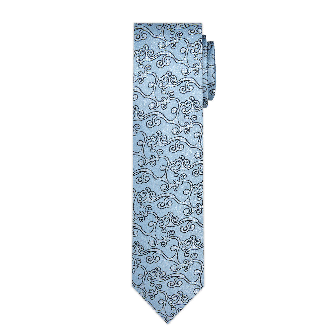 Bold Vine Slim Tie - Blue