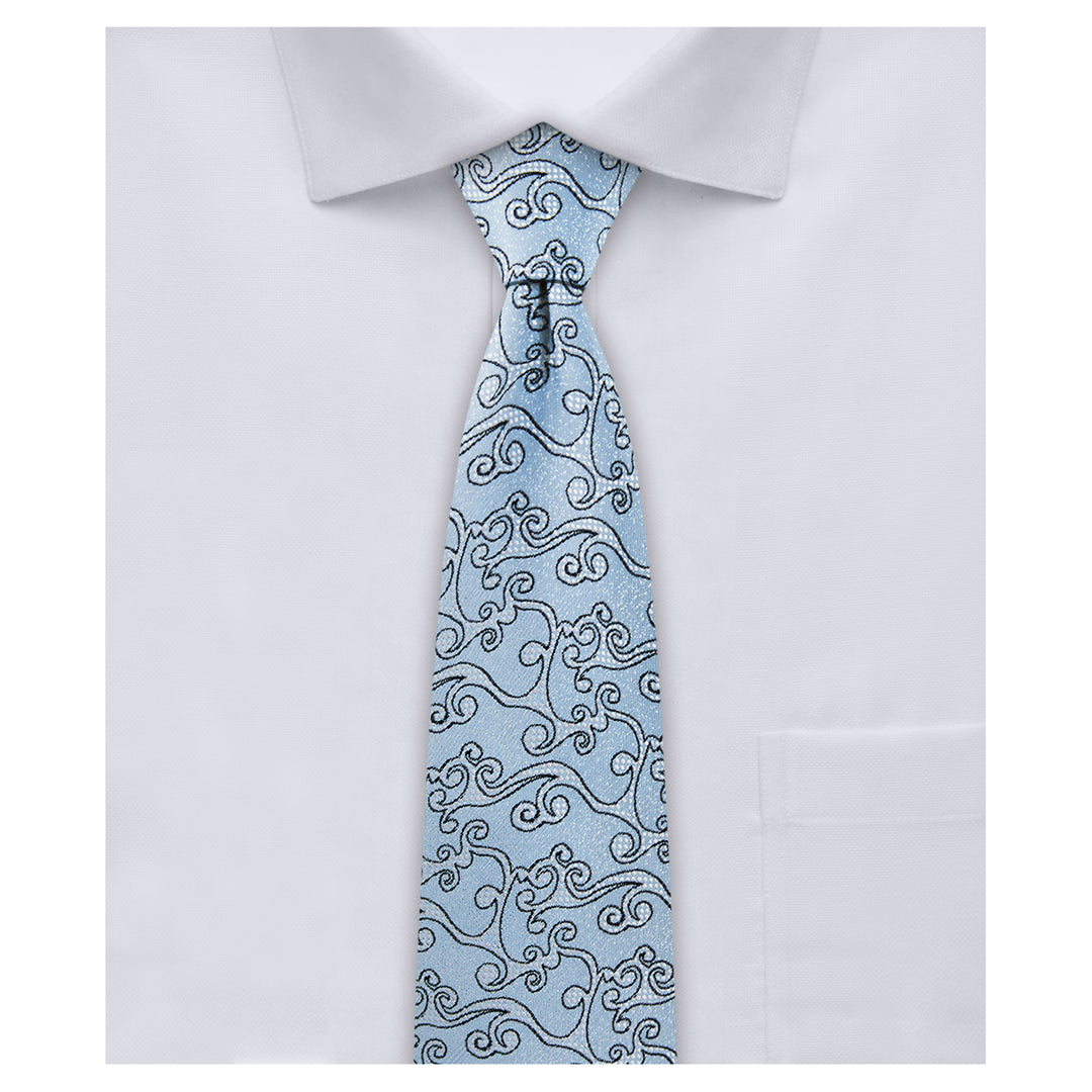Bold Vine Slim Tie - Blue