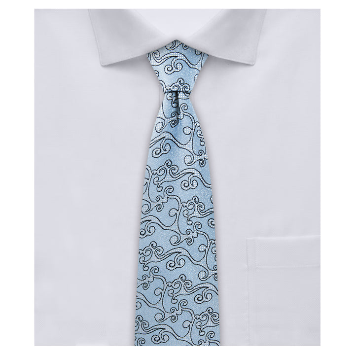 Bold Vine Slim Tie - Blue