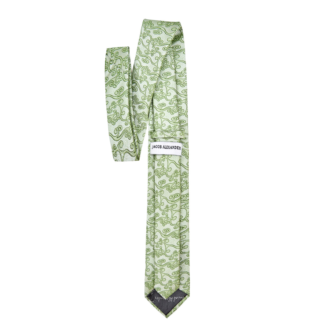 Bold Vine Slim Tie - Green