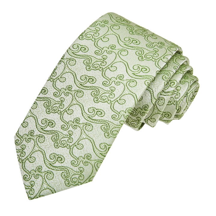Bold Vine Slim Tie - Green
