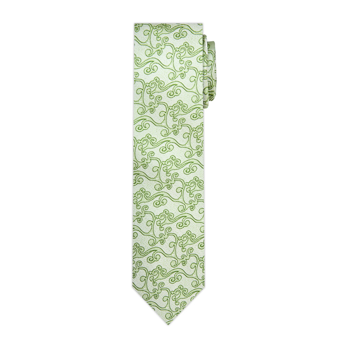 Bold Vine Slim Tie - Green
