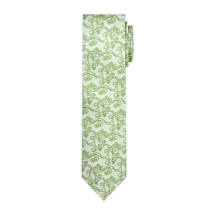 Bold Vine Slim Tie - Green