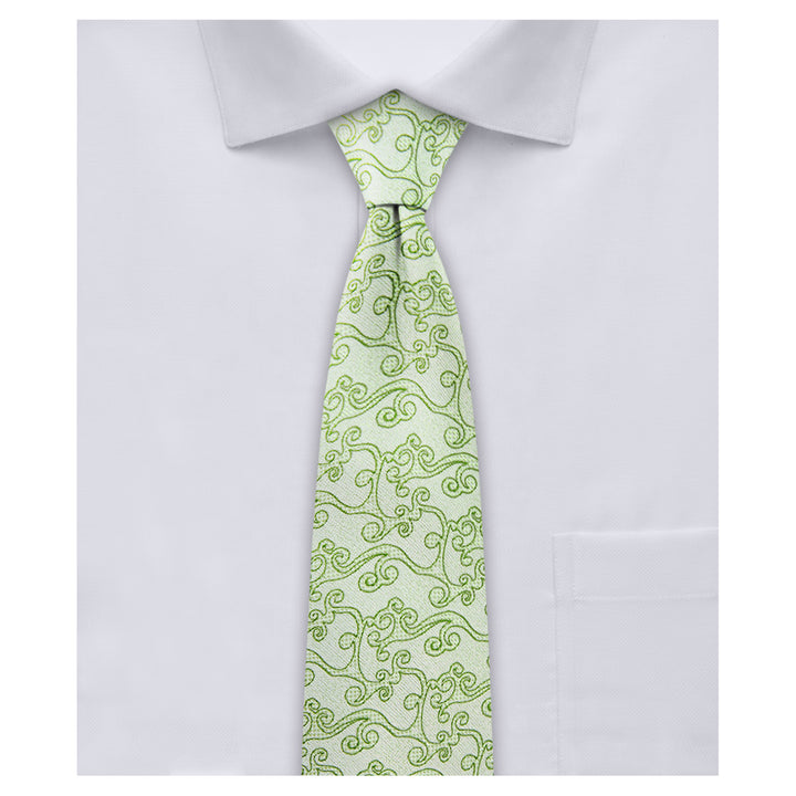 Bold Vine Slim Tie - Green