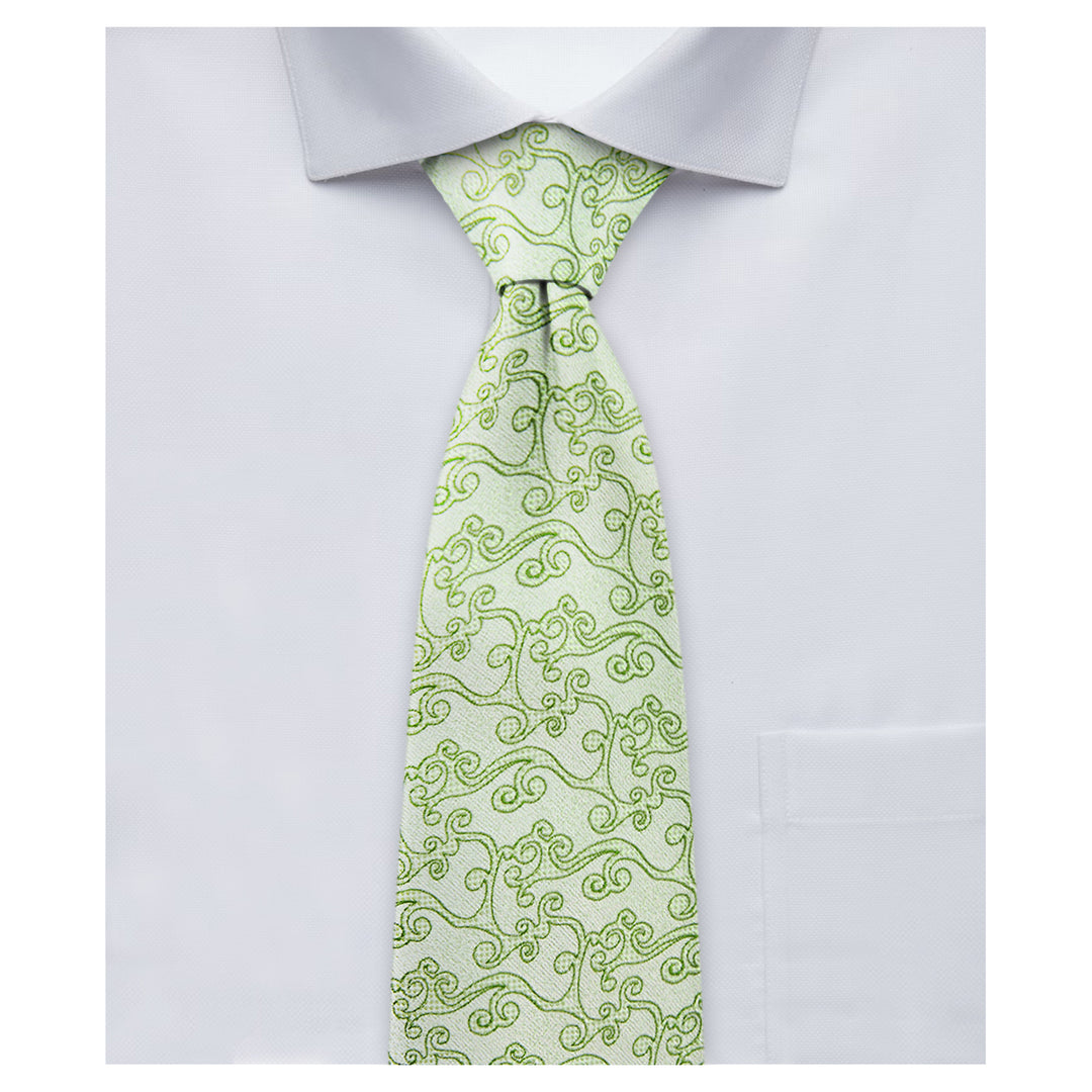 Wedding Bold Vine Slim Tie - Green