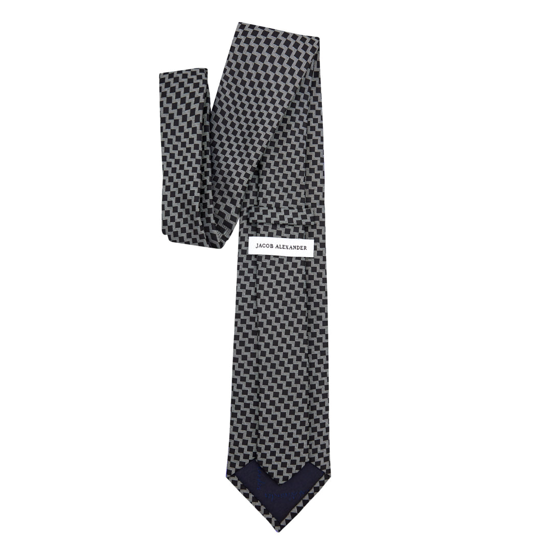 Zig Zag Tie - Black White