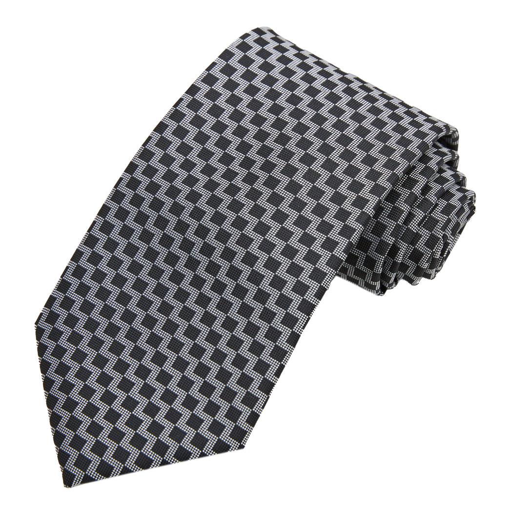 Zig Zag Tie - Black White