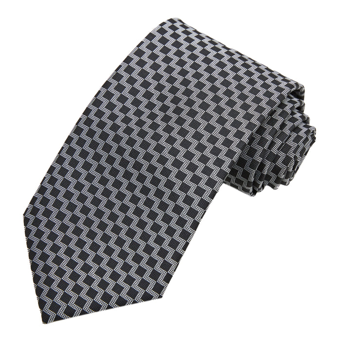 Zig Zag Tie - Black White