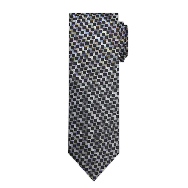 Zig Zag Tie - Black White