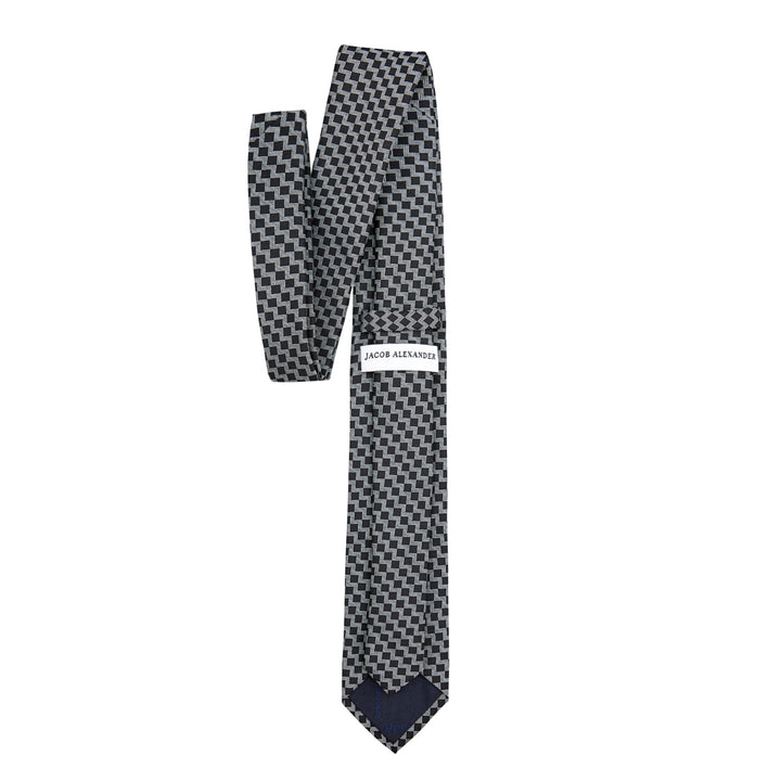 Zig Zag Slim Tie - Black White