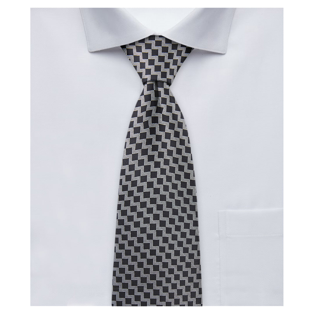 Zig Zag Tie - Black White
