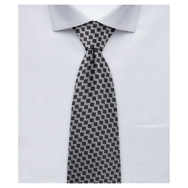 Zig Zag Tie - Black White