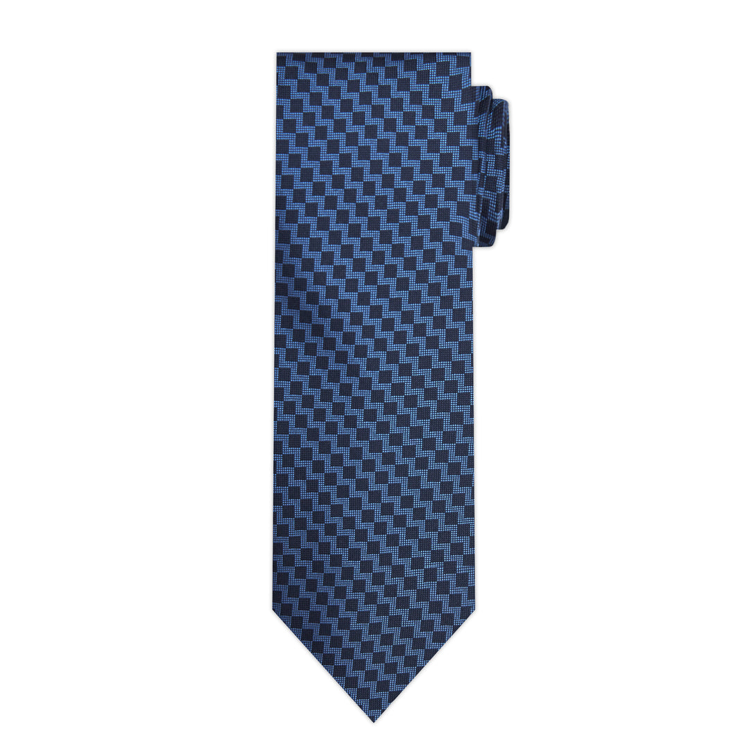 Zig Zag Tie - Blue