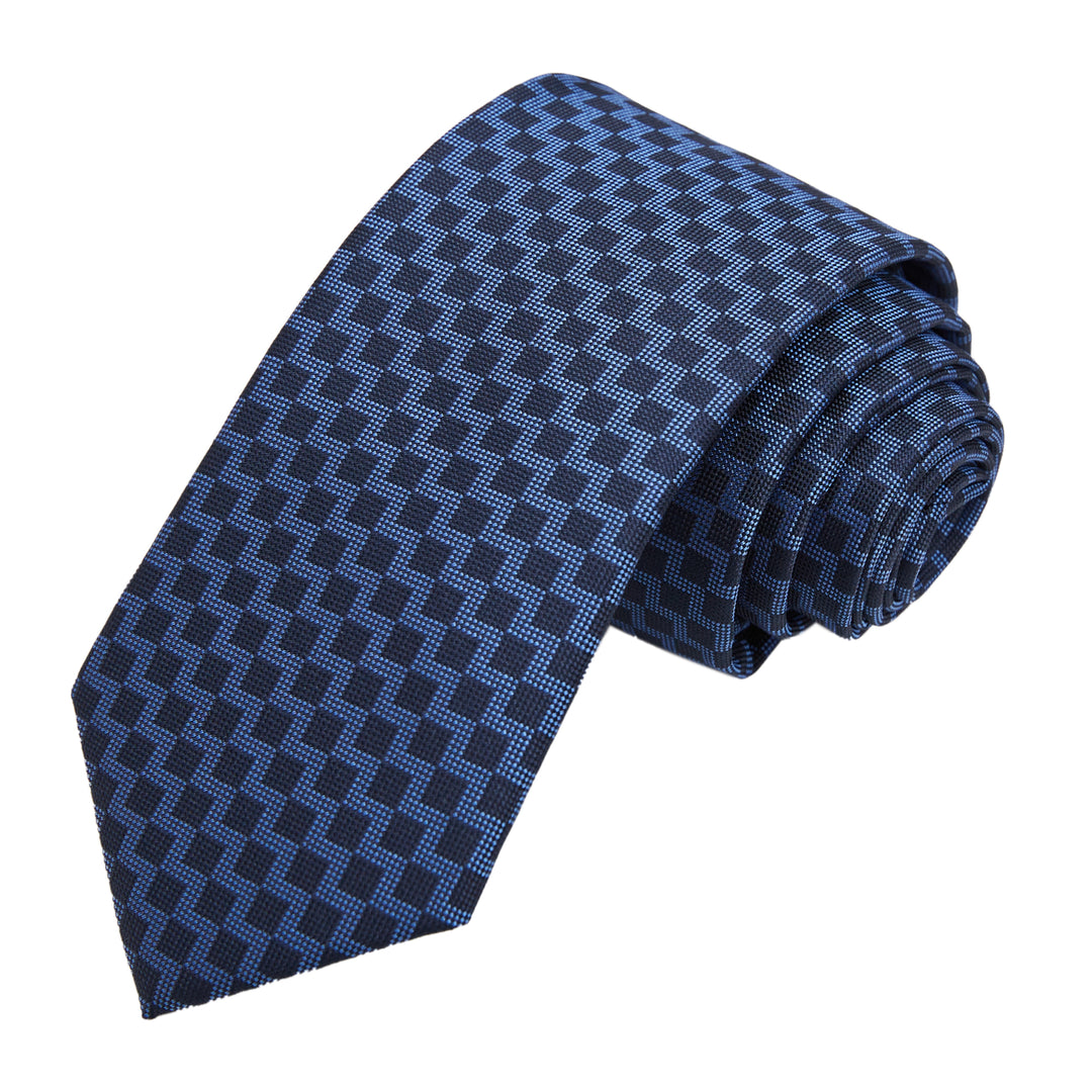 Zig Zag Slim Tie - Blue